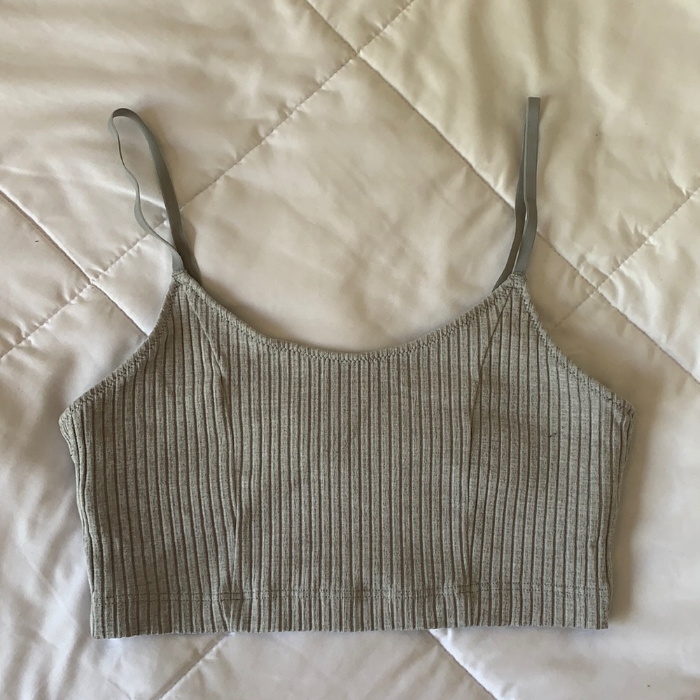 Gray Aerie Ribbed Bralette